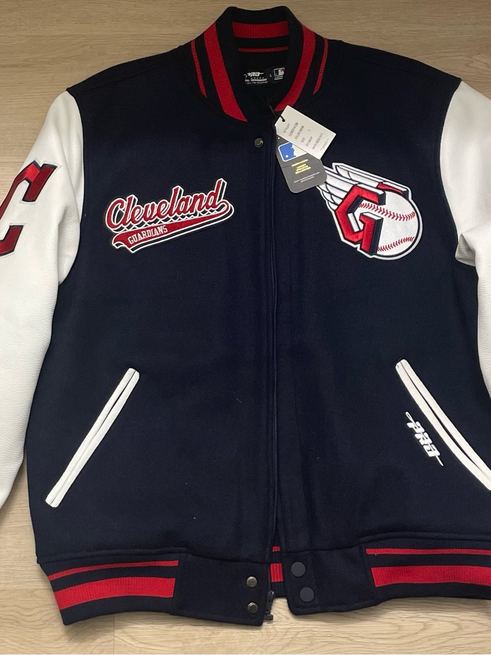 Cleveland Guardians Navy & White Varsity Jacket